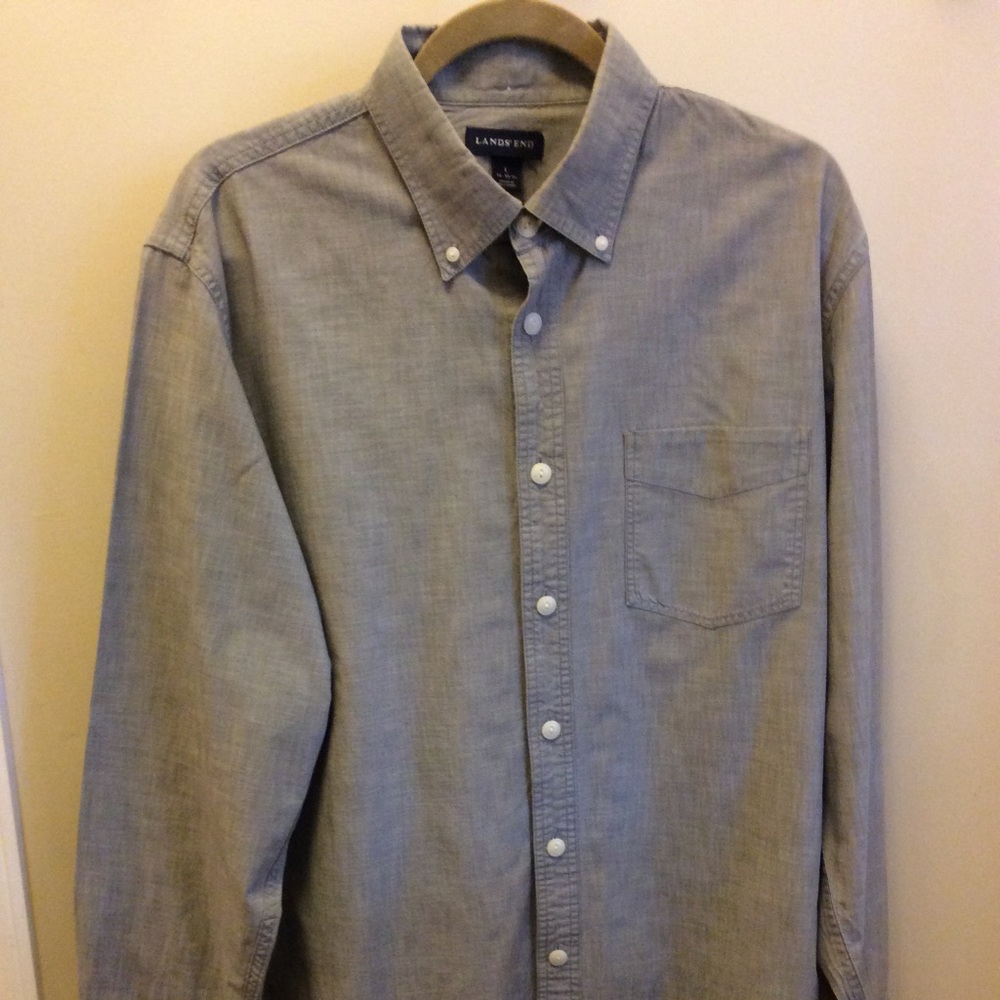 Men's large gray cotton Lands End shirt